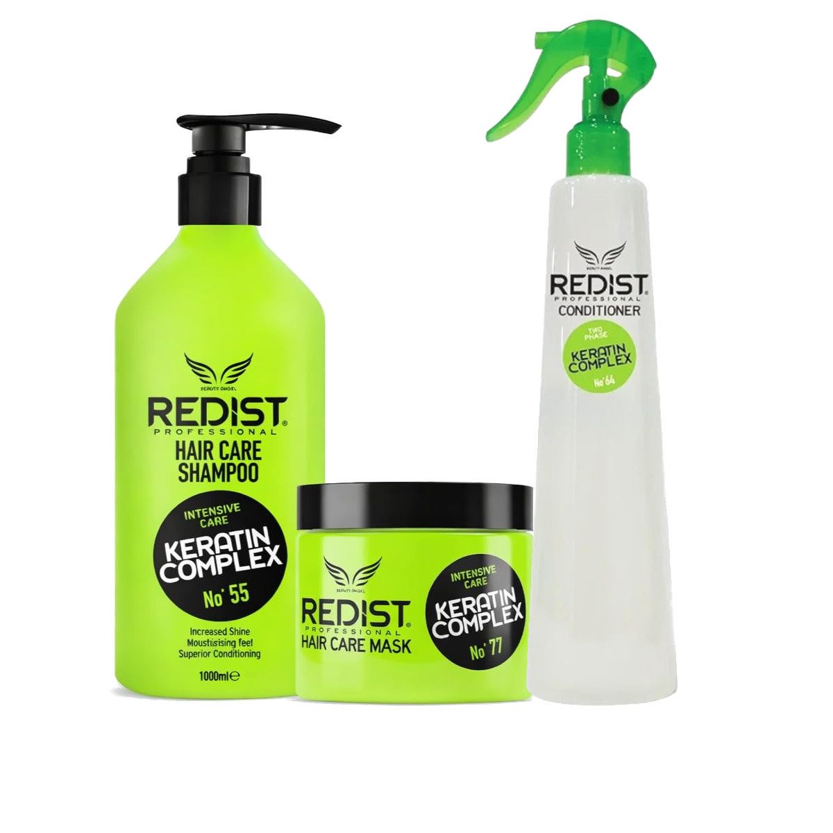 Redist Haarpflege-Set Keratin Pflege-Set - Shampoo + Haarkur + Conditioner, Spar-Set, 3-tlg.