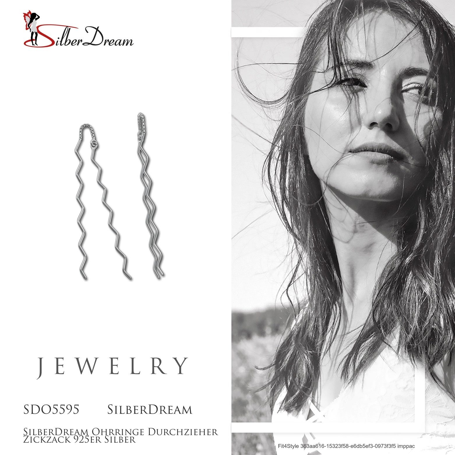 SilberDream Paar Ohrhänger SilberDream Ohrringe Damen-Schmuck 925er (Ohrhänger), Damen Ohrhänger ZickZack aus 925 Sterling Silber, Farbe: silber