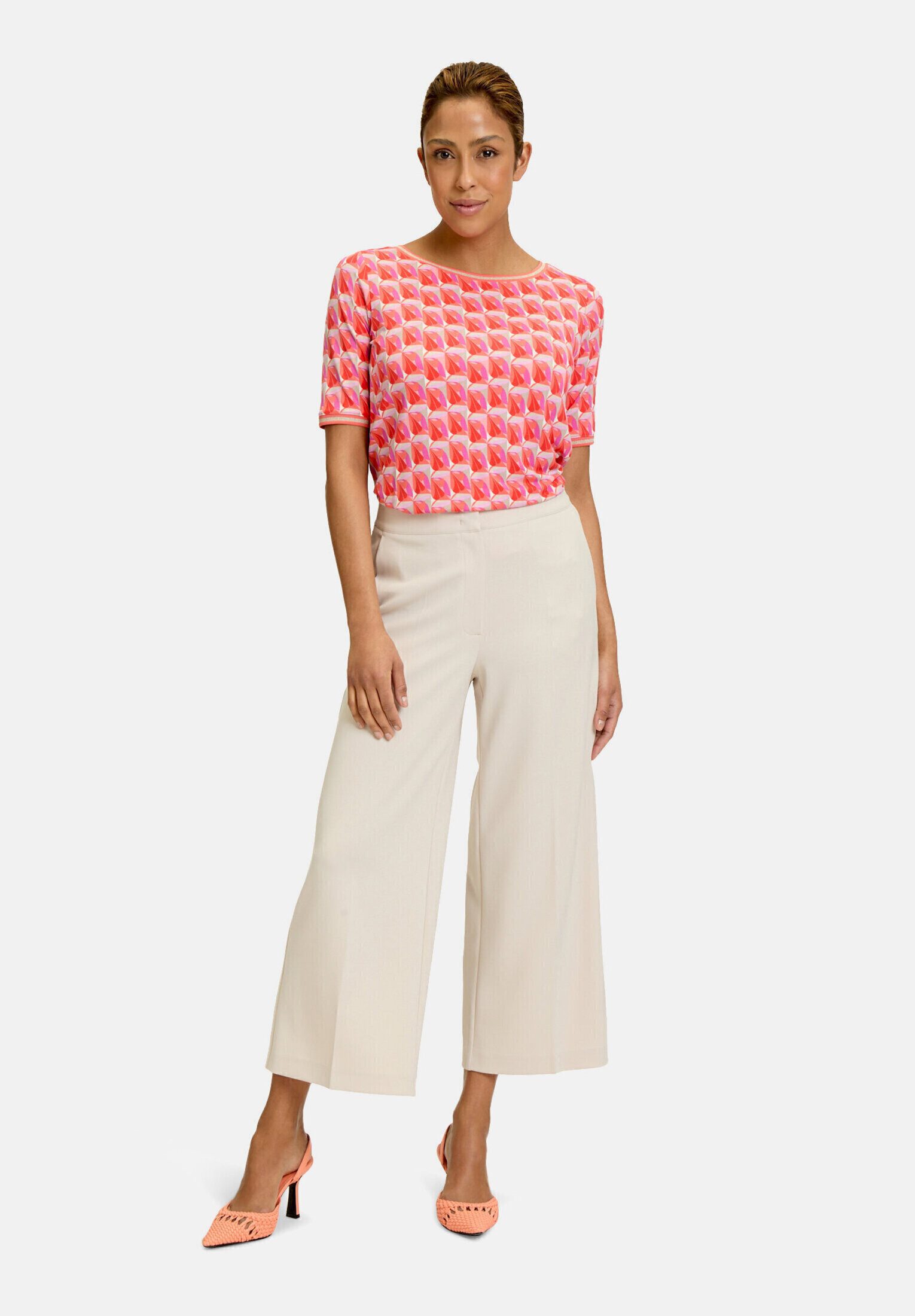 Betty Barclay Kurzarmshirt Damen mit Tunnelzug (1-tlg) Rippbündchen