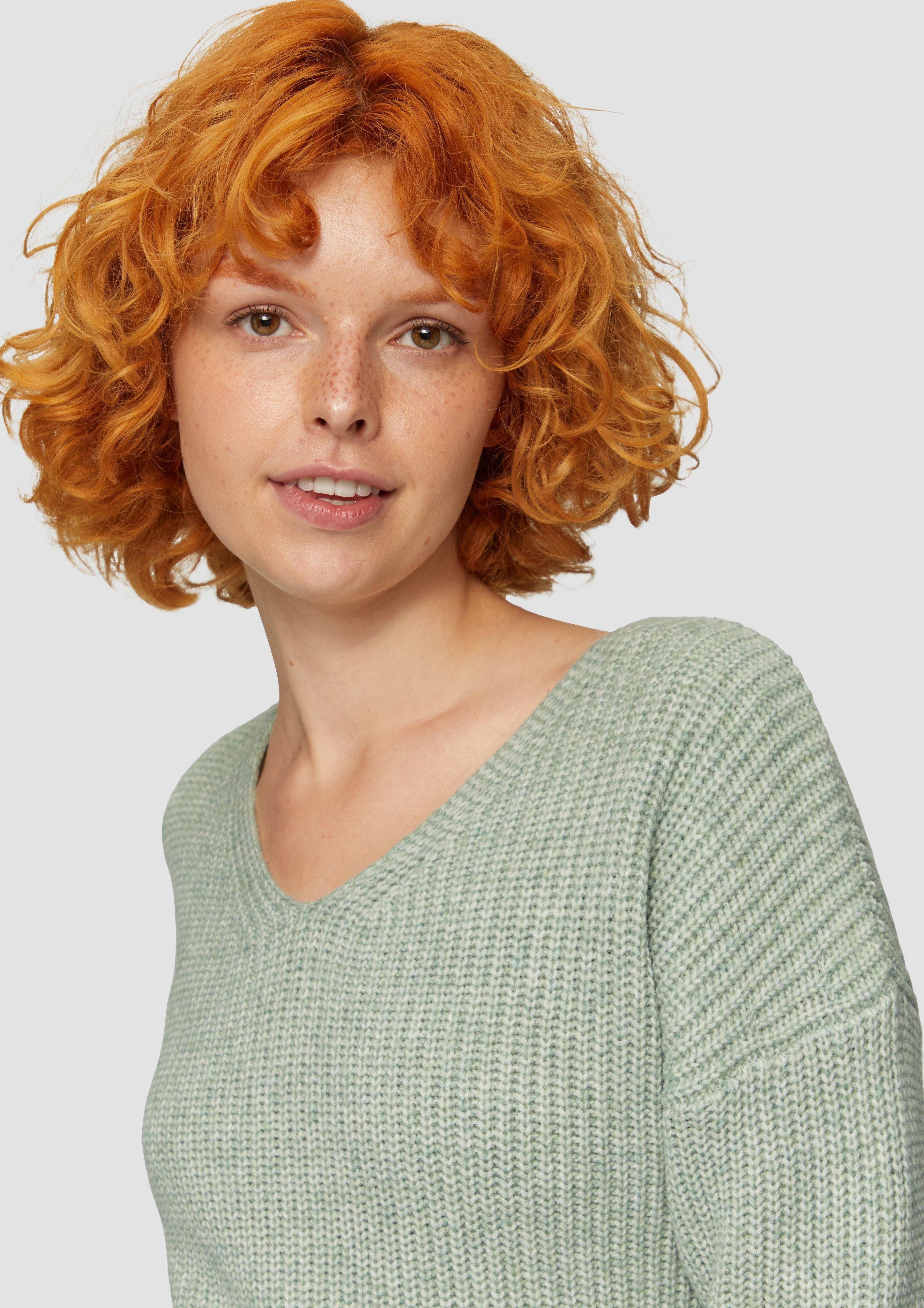 QS Strickpullover Pullover mit überschnittenen Schultern günstig online kaufen