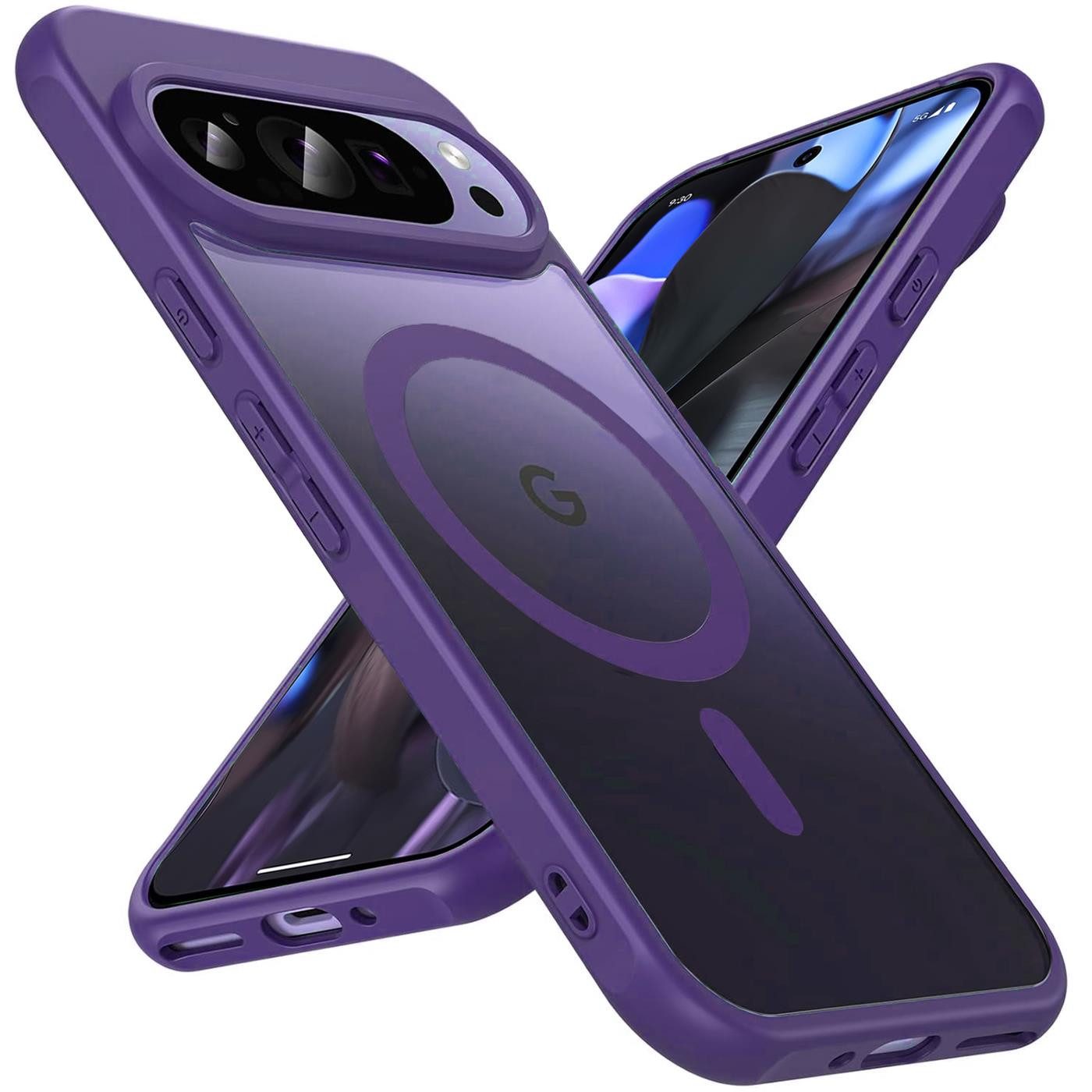 CoolGadget Handyhülle Magnet-Hülle für Pixel 9 Pro Schutzhülle magnetisch 6,3 Zoll, Hülle Matt Stoßfest kompatibel mit QI-Laden Zubehör Kameraschutz Case