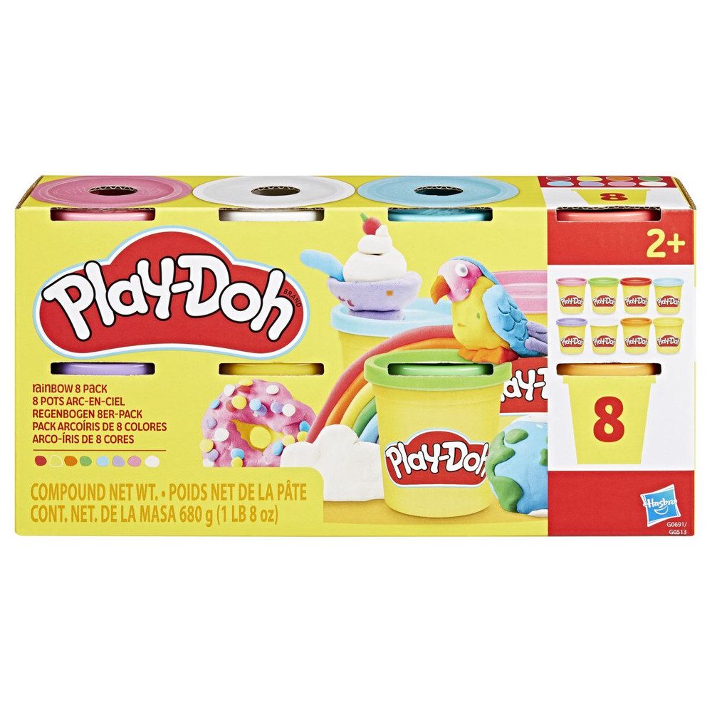 Hasbro Knete Play Doh - Regenbogen Farben - 8er Pack Knete