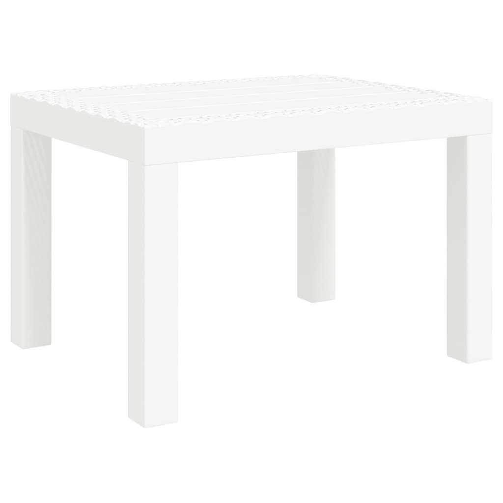 furnicato Gartentisch Weißer aus PP, 59 x 47 x 40 cm (1-St), Stoßfester Outdoor-Tisch mit stabiler Platte für den Balkon