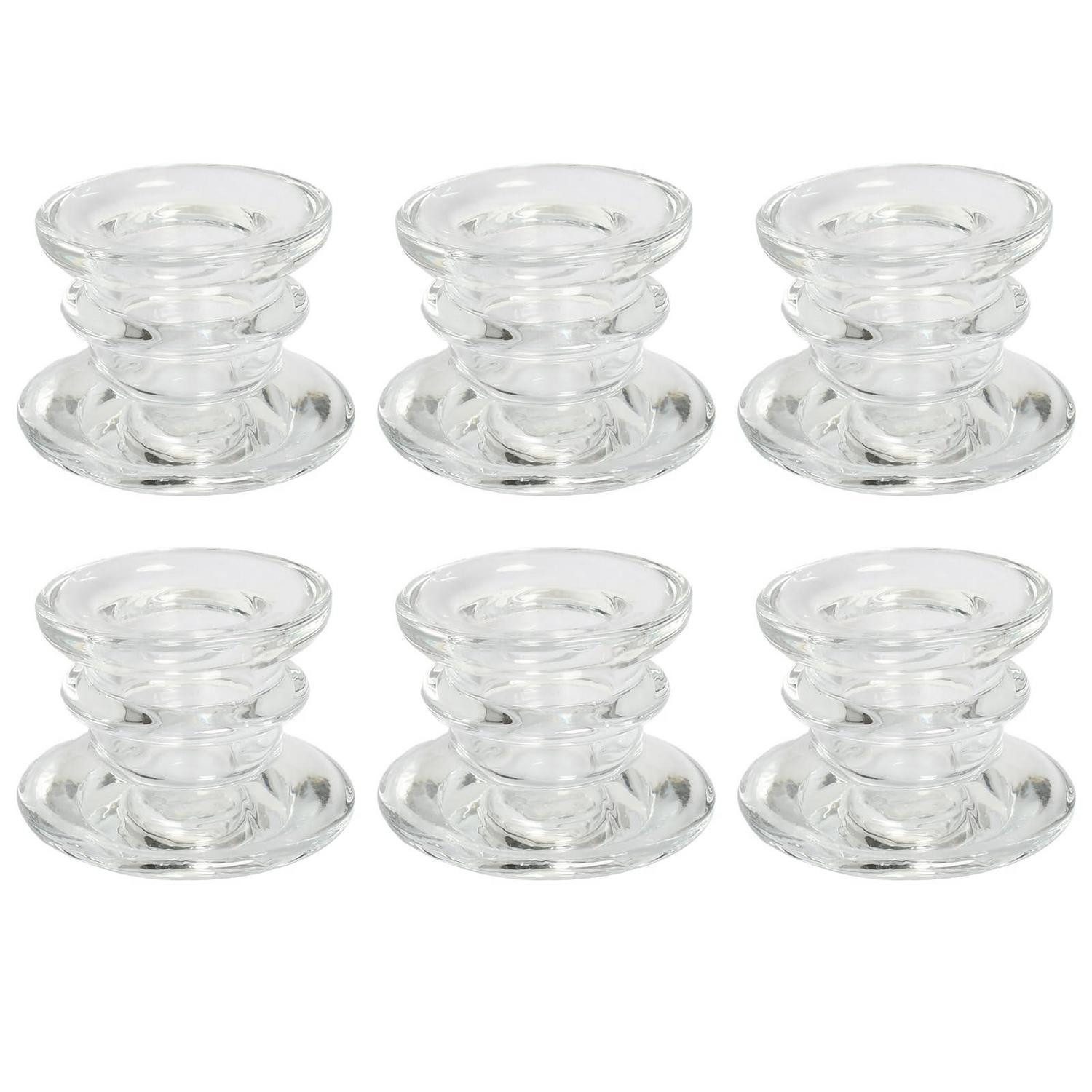 LuxusKollektion Kerzenständer Kerzenständer Glas 6er Set Verdickt (6 St)