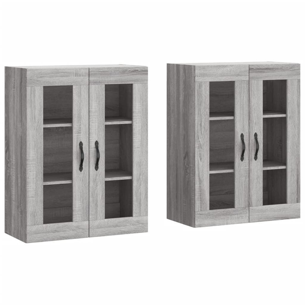 vidaXL Sideboard Wandschränke 2 Stk. Grau günstig online kaufen