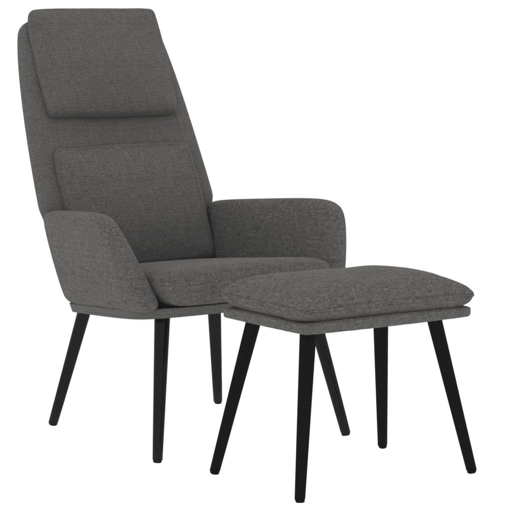 vidaXL Sessel Relaxsessel mit Hocker Hellgrau günstig online kaufen