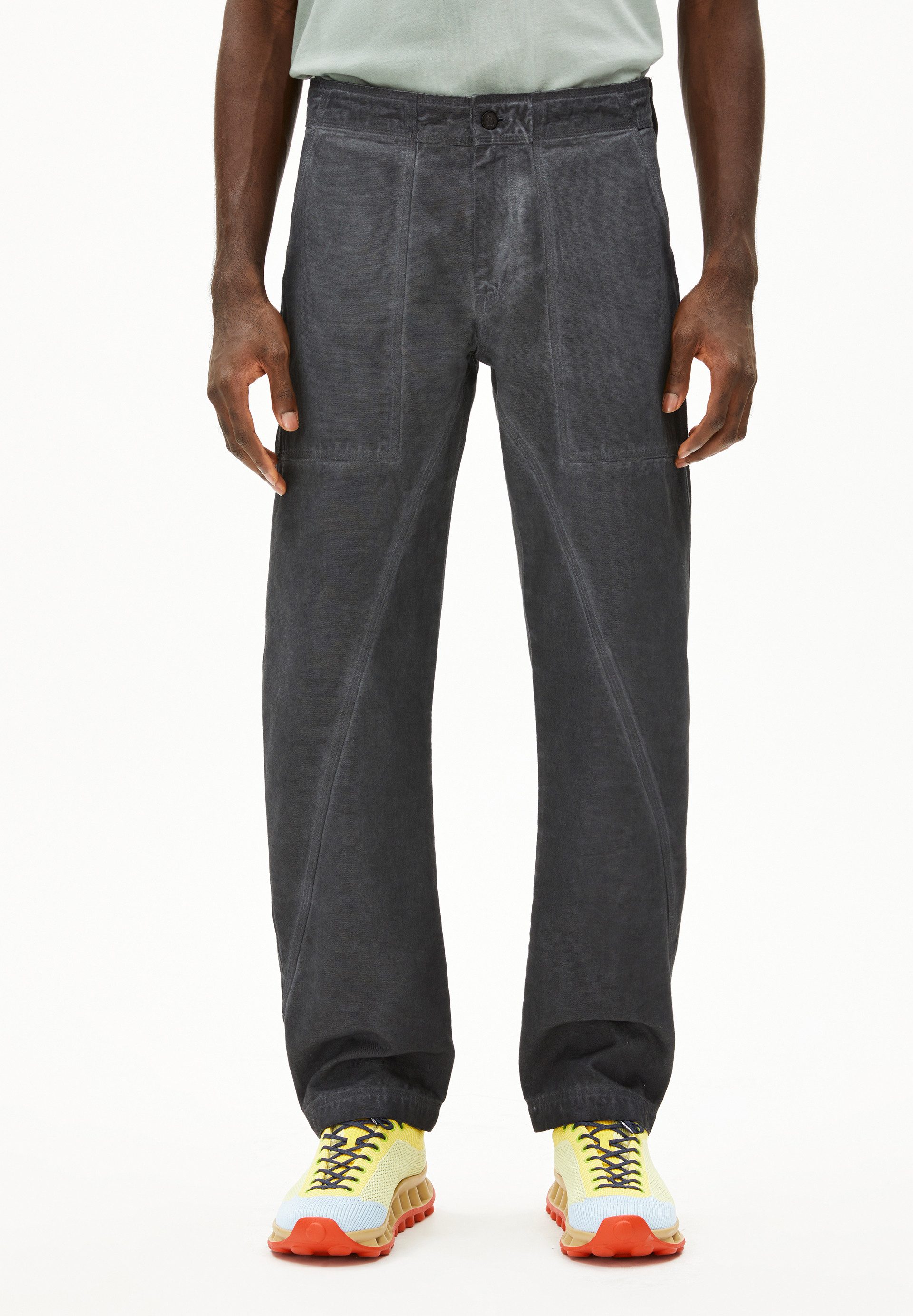 Armedangels Stoffhose AALBERT Webhose aus Bio-Baumwolle (Mid waist, Relaxed Fit)