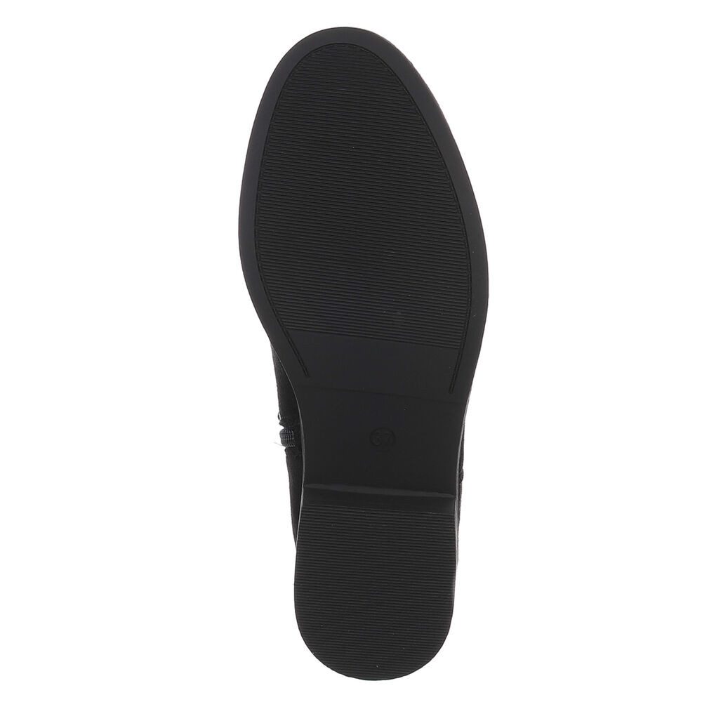 Ital-Design Damen Stiefelette mit elegantem Design und hohem Komfort Sommerboots (91154465) Blockabsatz Flache Stiefeletten in Schwarz