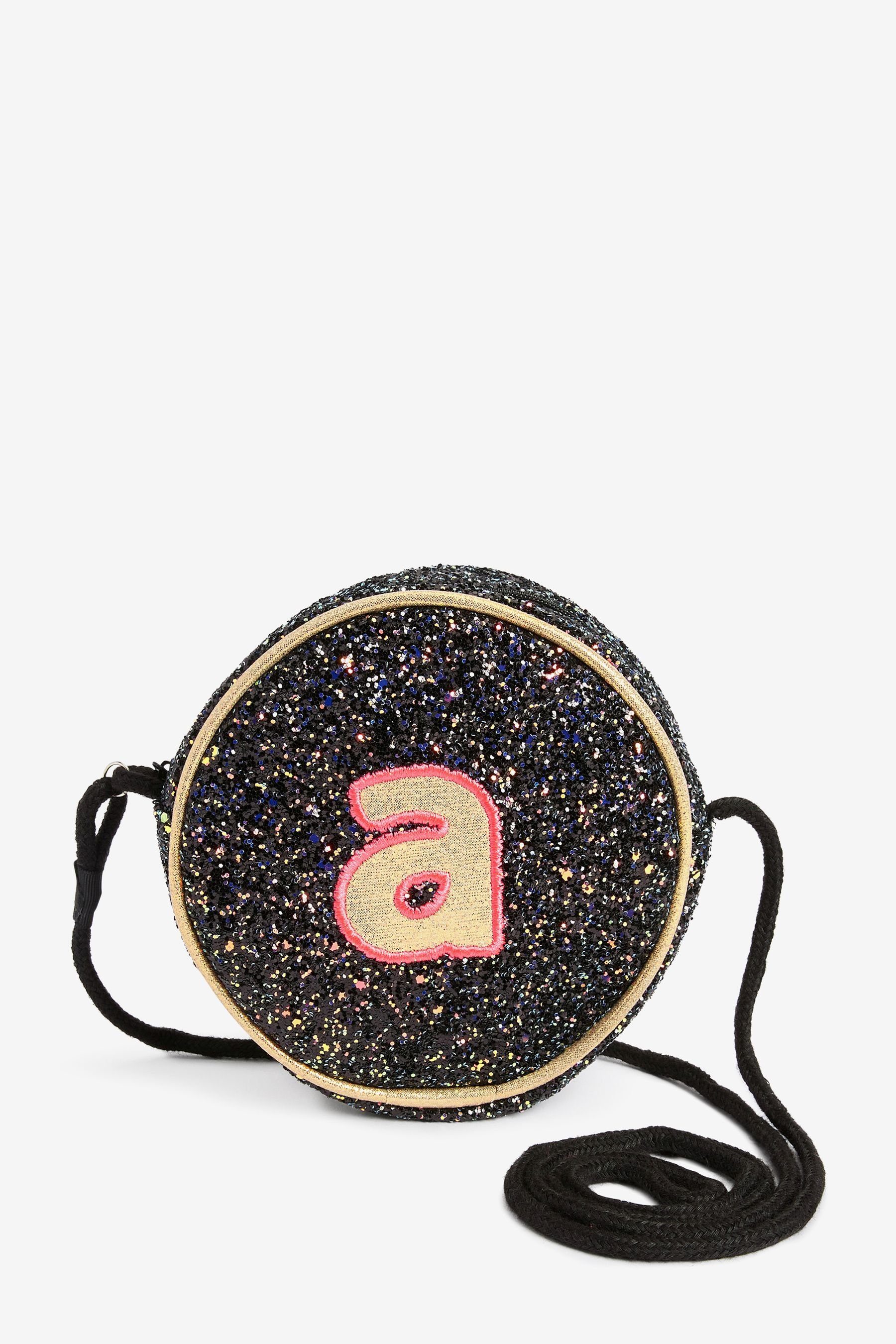 Next Schultertasche Tasche mit Initiale in Glitzeroptik (1-tlg)