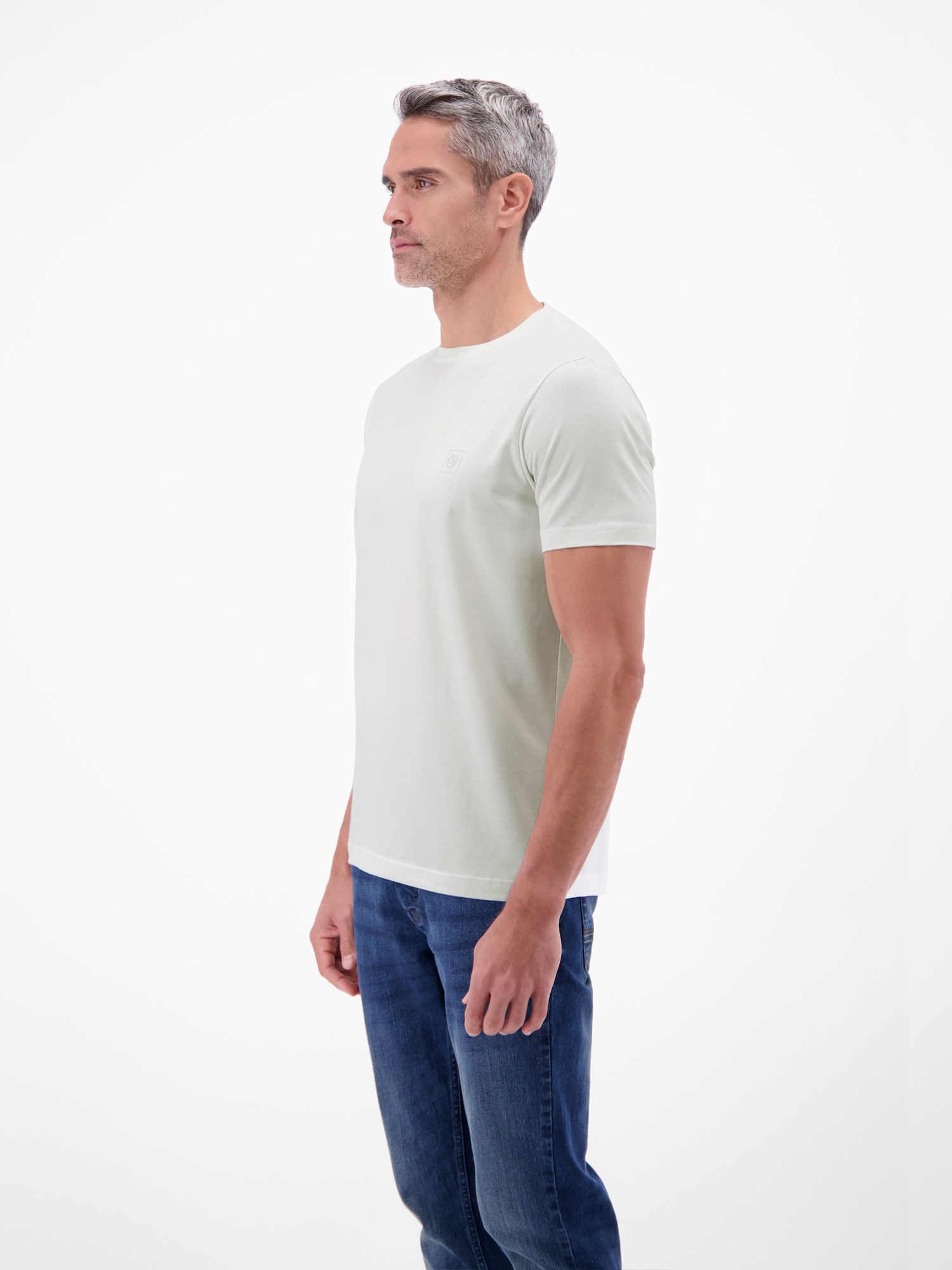 LERROS T-Shirt Basic T-Shirt mit LERROS Logo-Print Two-Tone-Optik / Einfarbig / Elastisch / Atmungsaktiv / Bequem – Bild 3 von 5