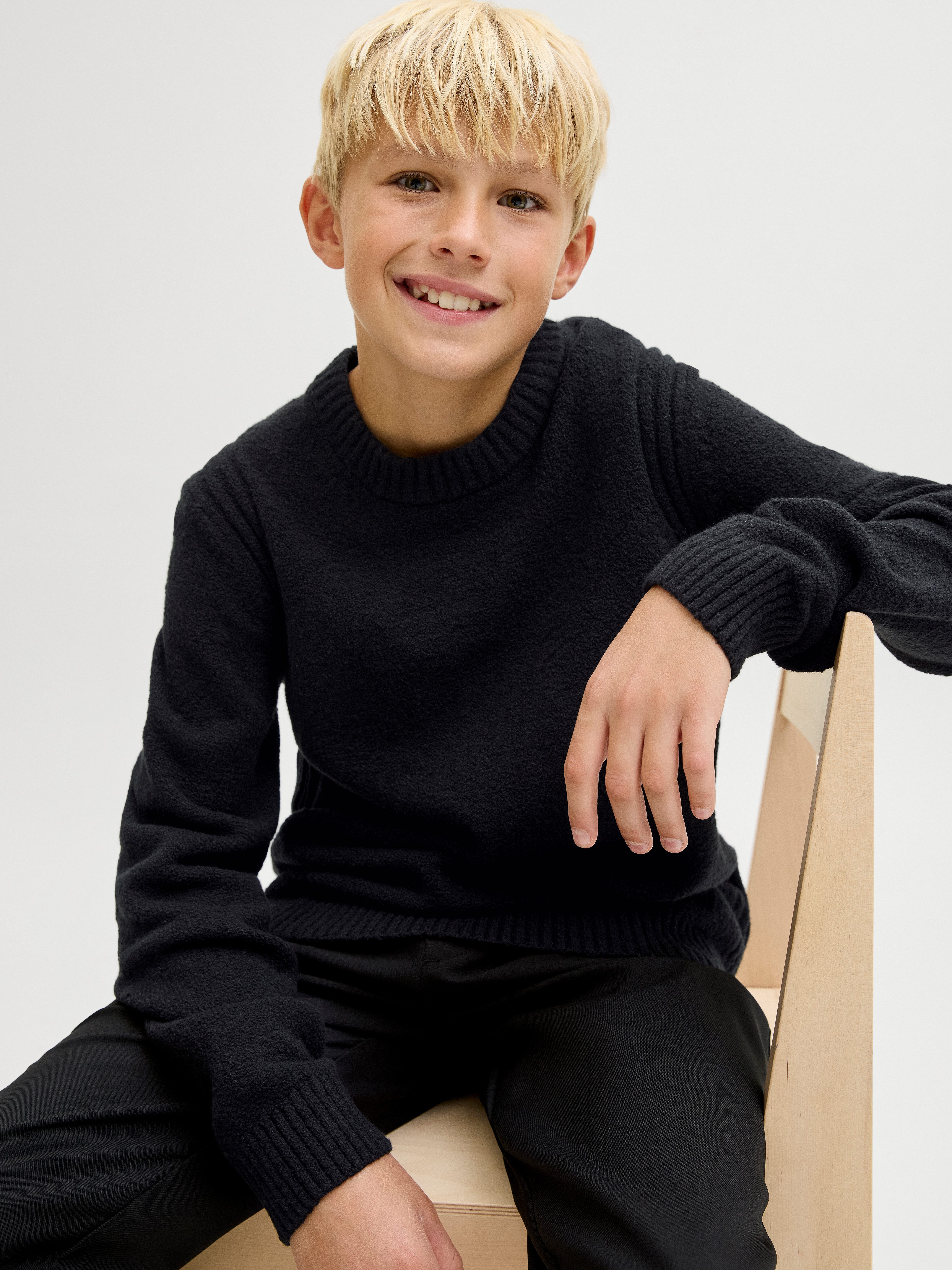 Jack & Jones Junior Rundhalspullover JCOPOINT KNIT BOUCLE CREW NECK BF JNR
