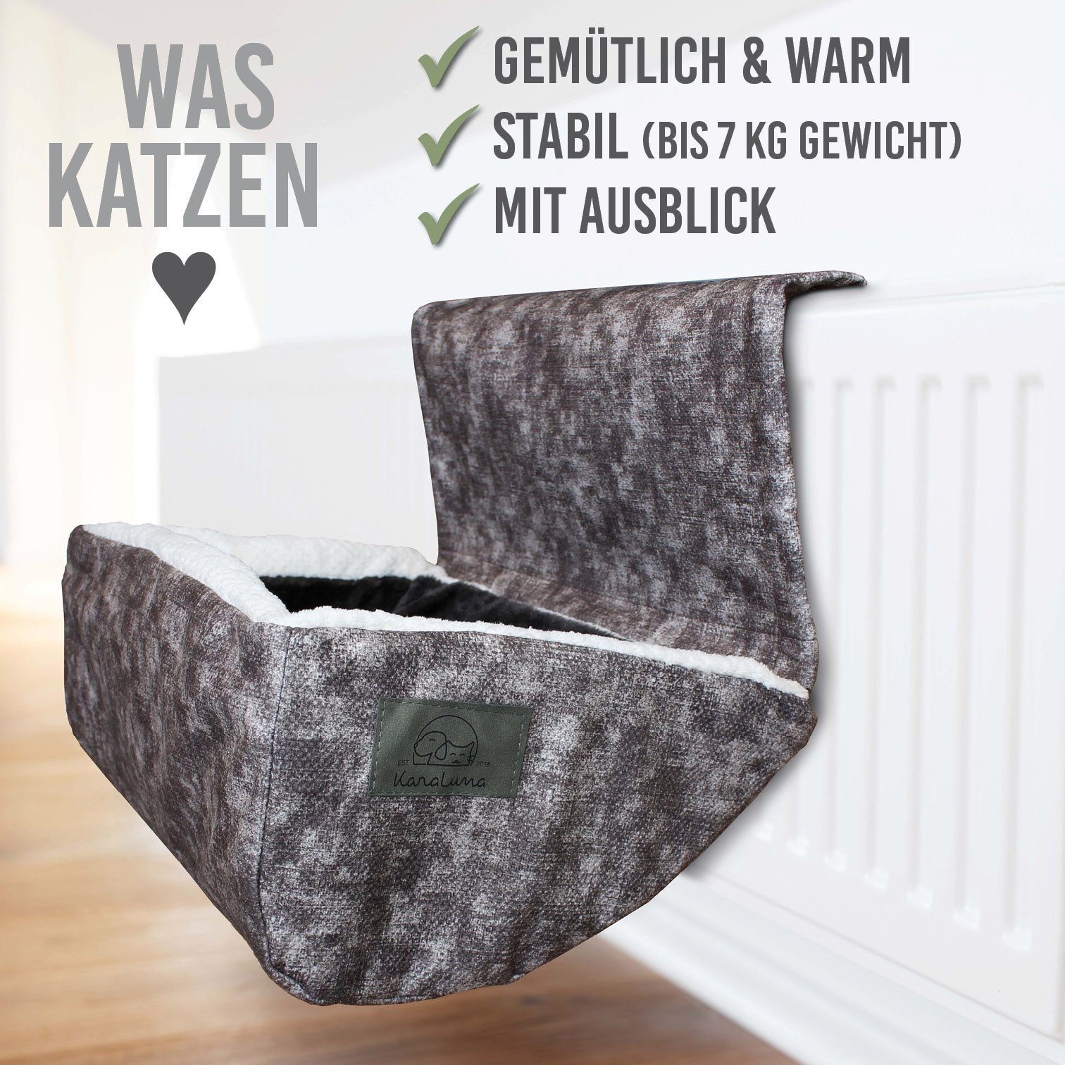 KaraLuna Katzen-Hängematte Premium Heizungsliege für Katzen I Katzenbett Ka günstig online kaufen