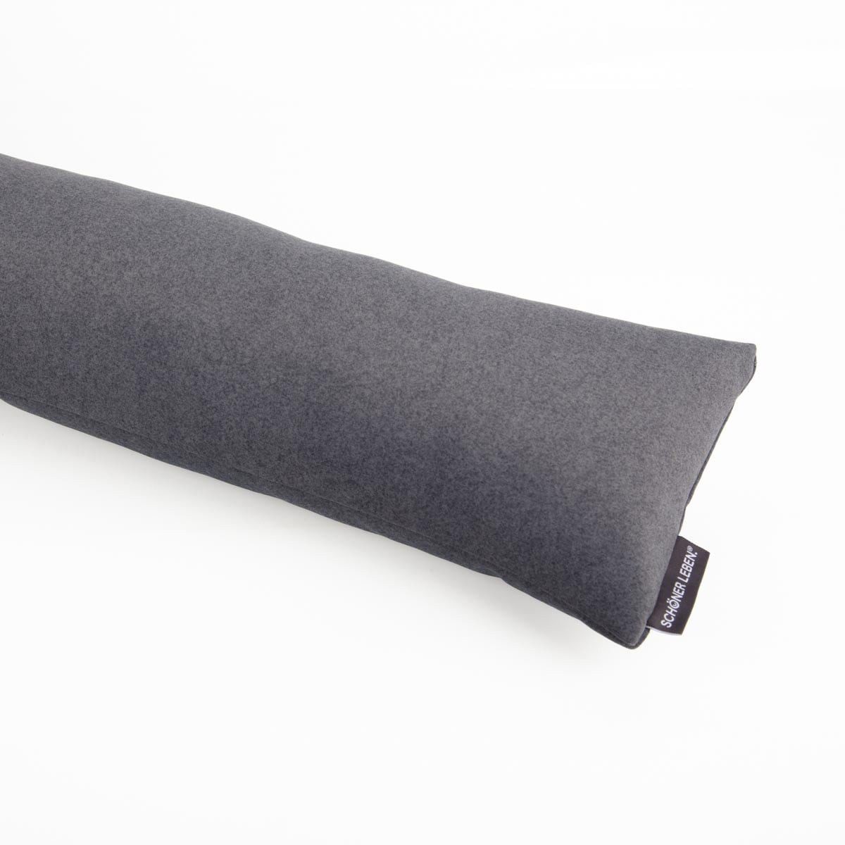 SCHÖNER LEBEN. Zugluftstopper Thermo-Zugluftstopper kuschelweich Anthrazit für Fenster & Türen, handmade