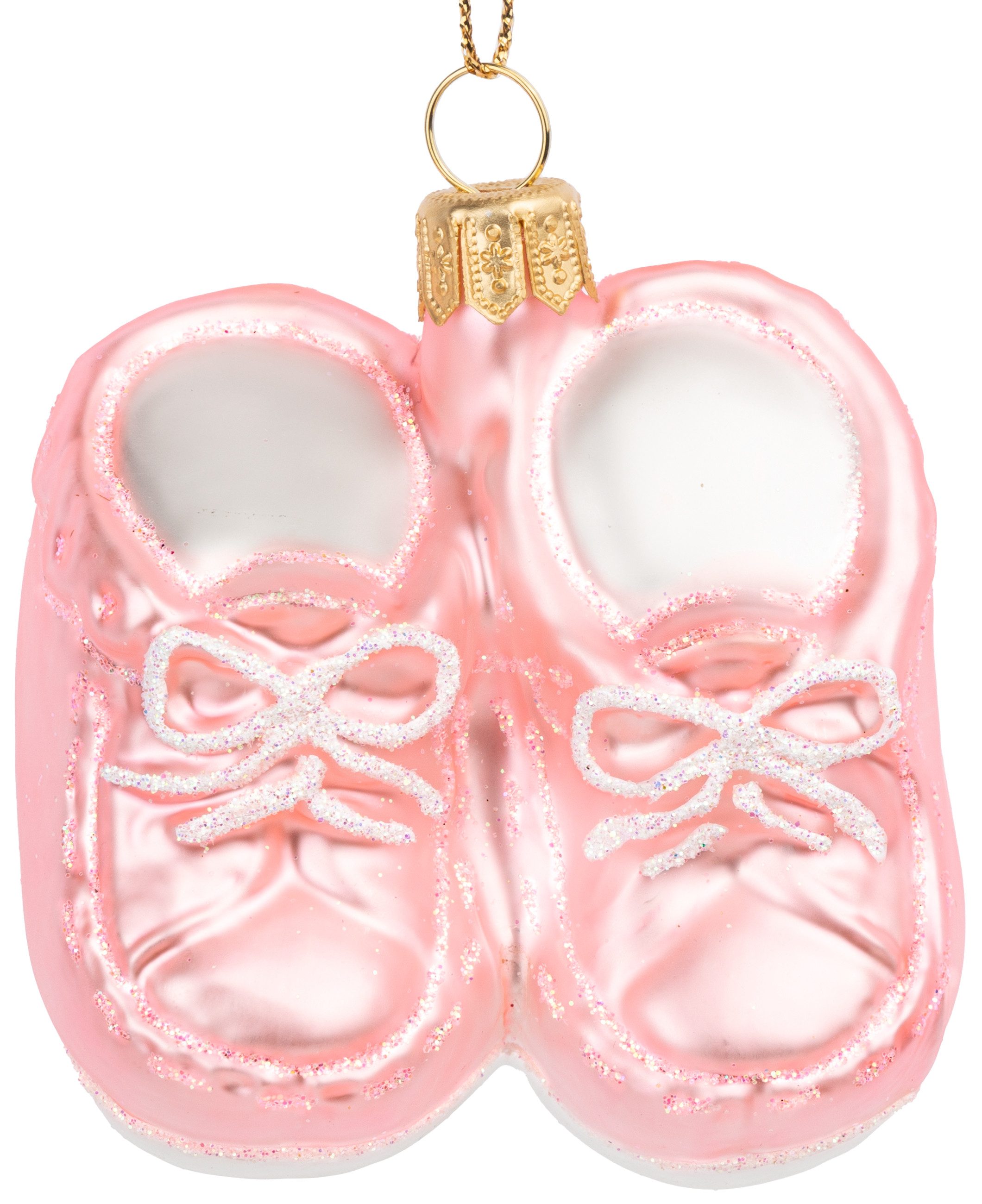 Christbaumschmuck BS807 Baby Schuhe Glas Figur Weihnachtsbaum Anhänger