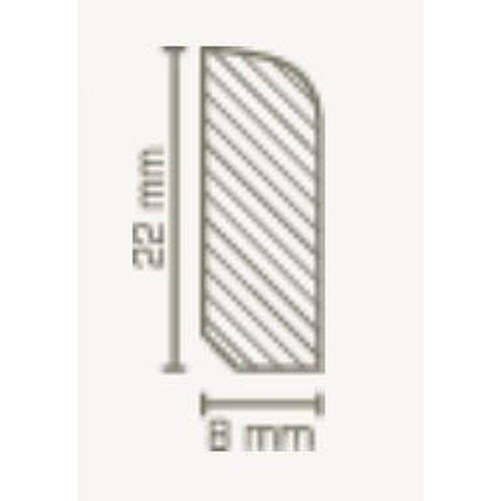 Südbrock Sockelleiste Massivholz, 8 x 22 x 2000 mm, Schwarz, Massivholz Fußleiste