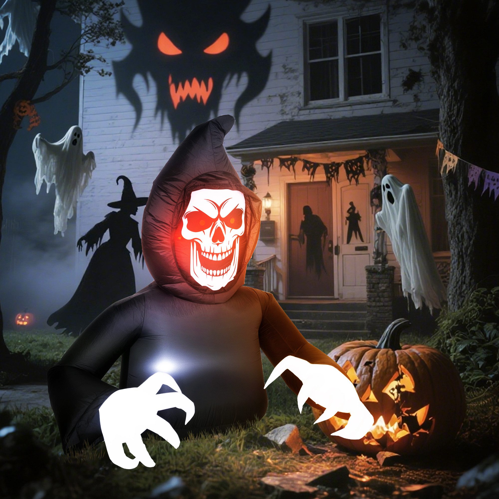 Outsunny LED-Dekofigur mit mitgelieferten Gebläse (Halloween-Dekoration, günstig online kaufen