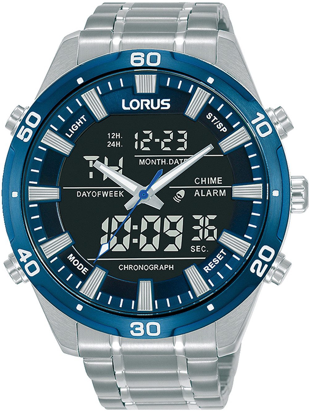 LORUS Quarzuhr Lorus RW647AX9 Digital Chronograph Herrenuhr 46mm 10ATM Loru günstig online kaufen