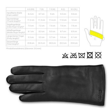 Navaris Lederhandschuhe Touchscreen Lederhandschuhe aus Nappa-Leder - Damenhandschuhe Größe M