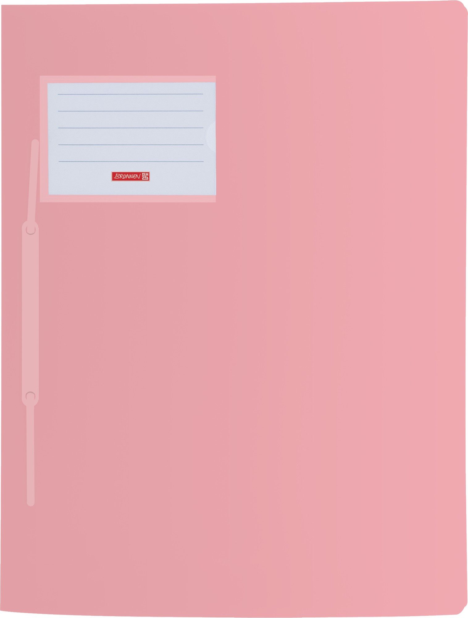 Baier & Schneider Schulheft Schnellhefter aus transluzenter PP-Folie A4 pastellpink, Einstecktasche innen mit Abheftvorrichtung