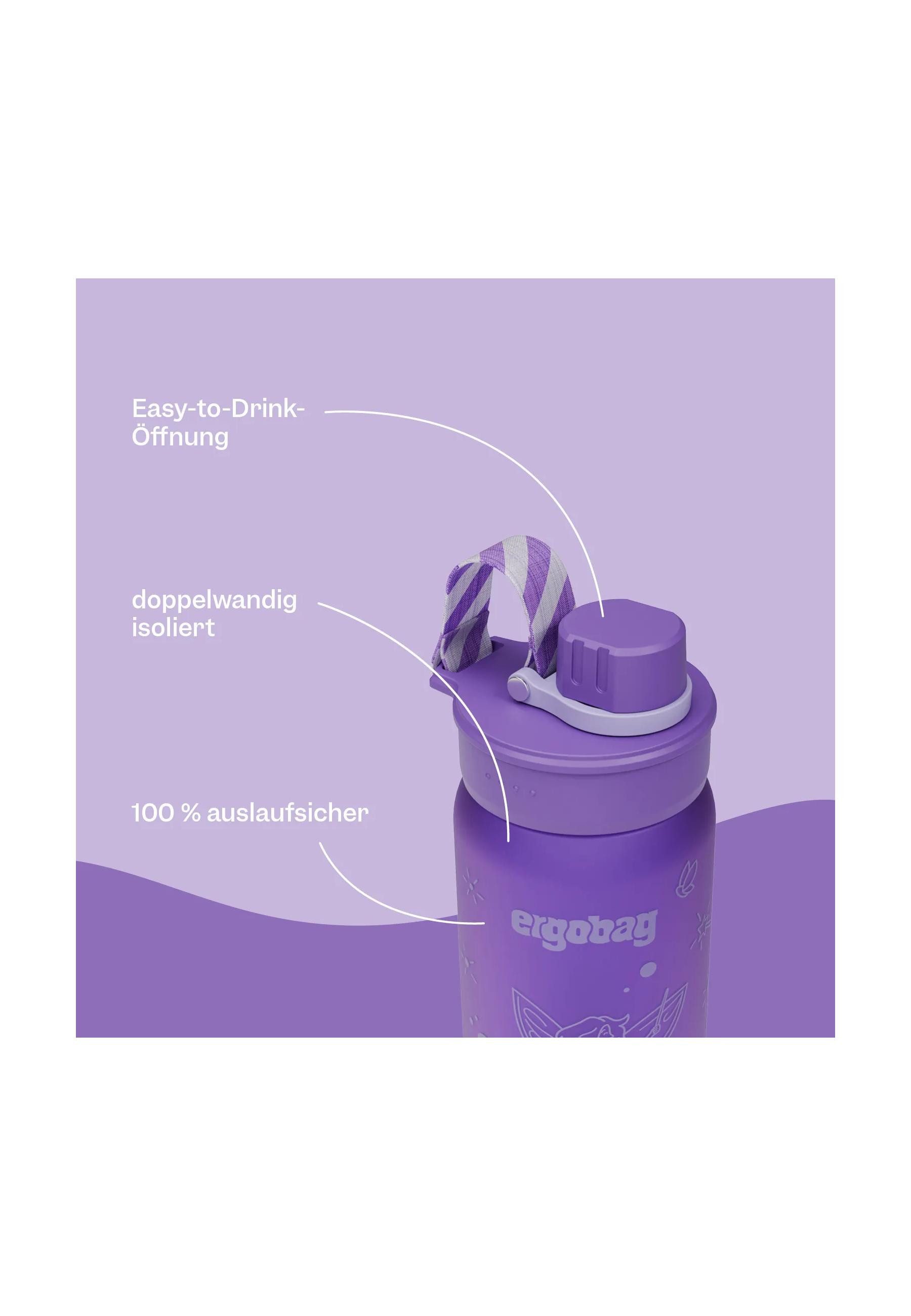 ergobag Trinkflasche Trinkflasche ., auslaufsicher und kohlensäuregeeignet