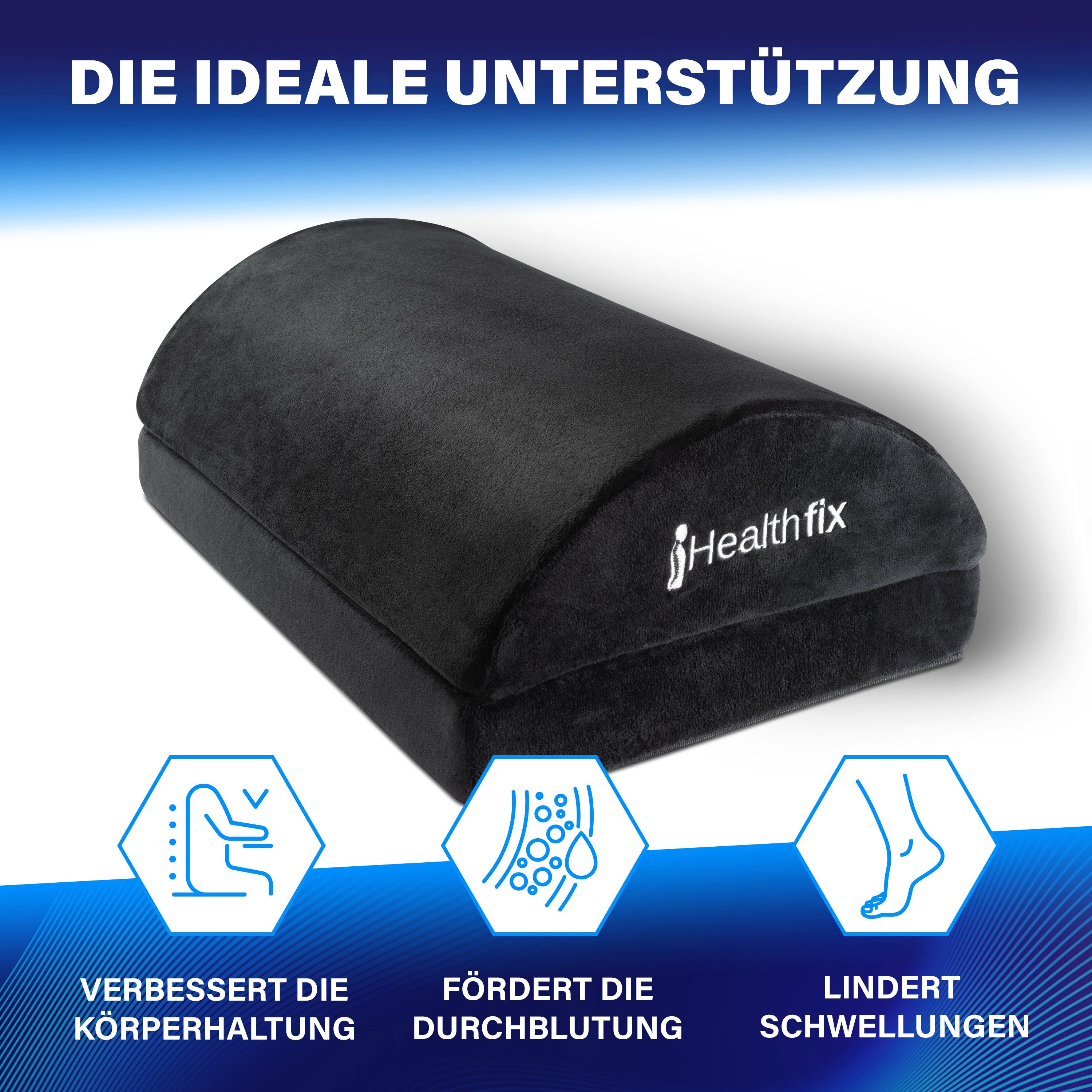 Healthfix Fußstütze Verbesserte Sitzhaltung durch höhenverstellbarer Fußablage, Ergonomisch, Haltungsverbessernd, Höhenverstellbar, Anpassbar
