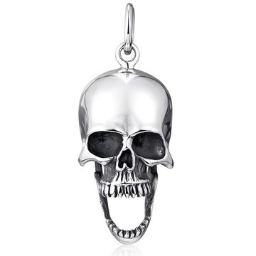 Materia Medallionanhänger Herren Silber Totenkopf aufklappbar 14,8g KA-82, 925 Sterling Silber, rhodiniert