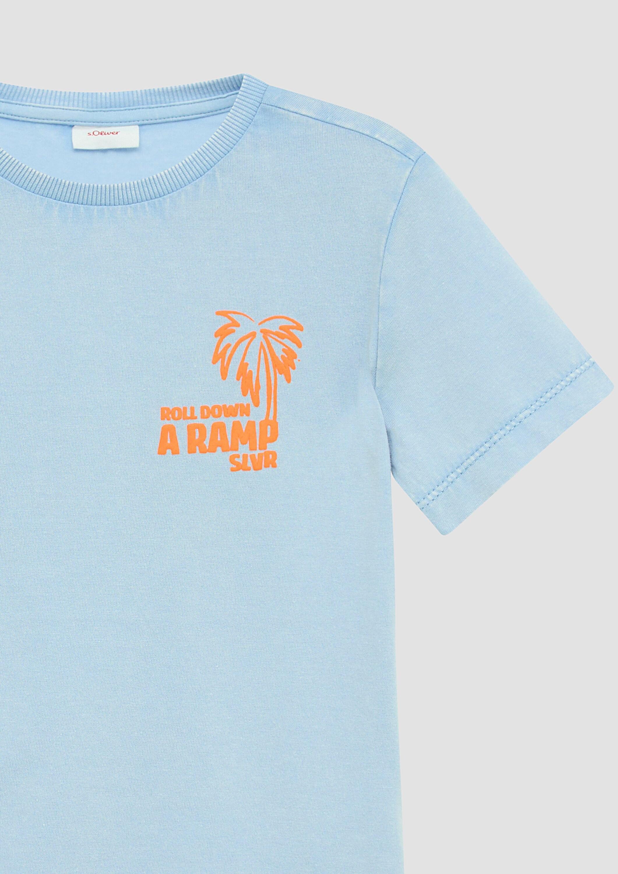 s.Oliver Kurzarmshirt T-Shirt T-Shirt mit Print und Wascheffekt
