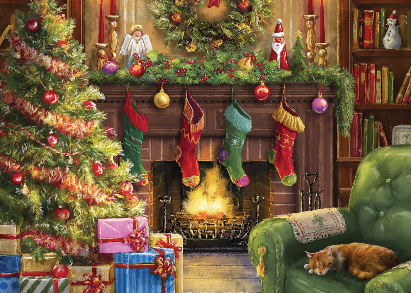 Bluebird Puzzle Puzzle Cozy Christmas Evening, günstig online kaufen