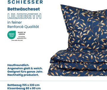 Bettwäsche Lilibeth, Schiesser, Renforcé, 2 teilig, Botanikprint