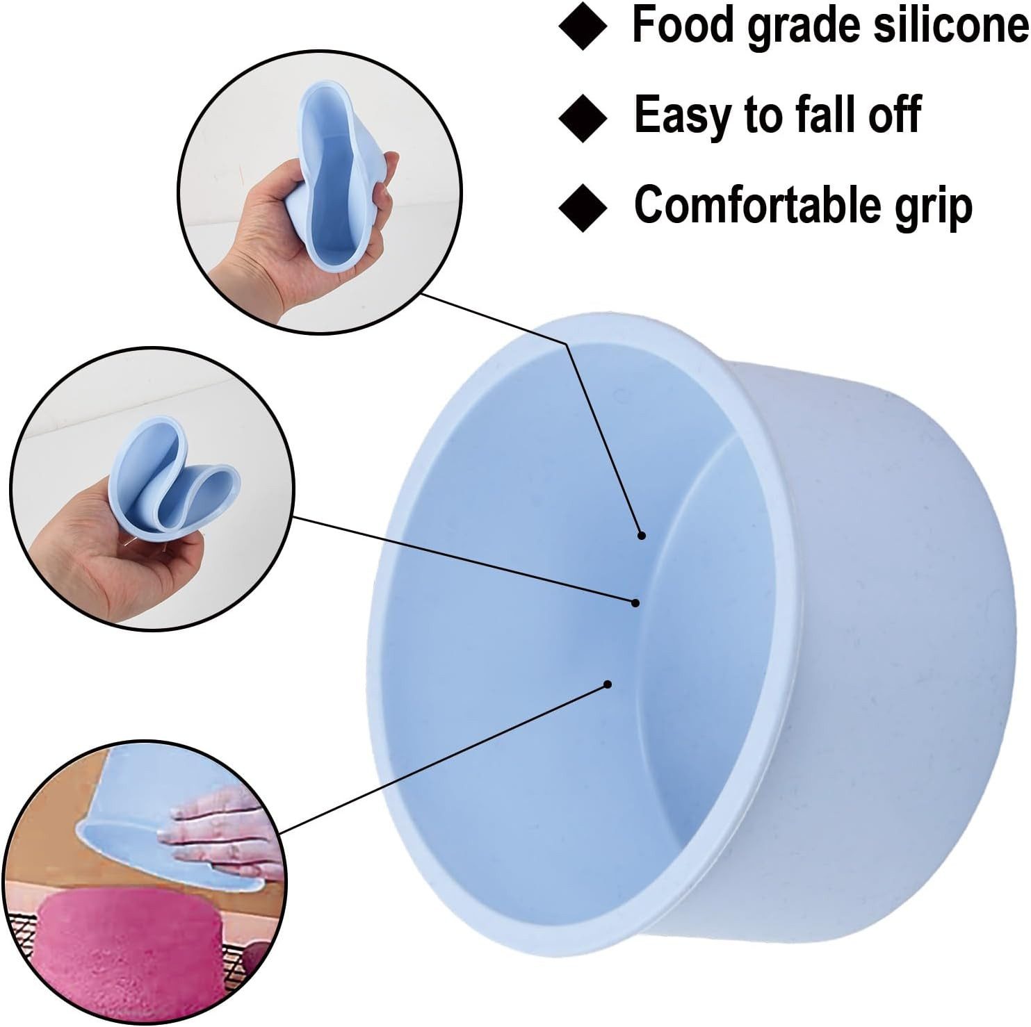 FELIXLEO Silikonform 4 Stück 4 Zoll Silikon Backform Rund Klein Schichtkuchen Backformen