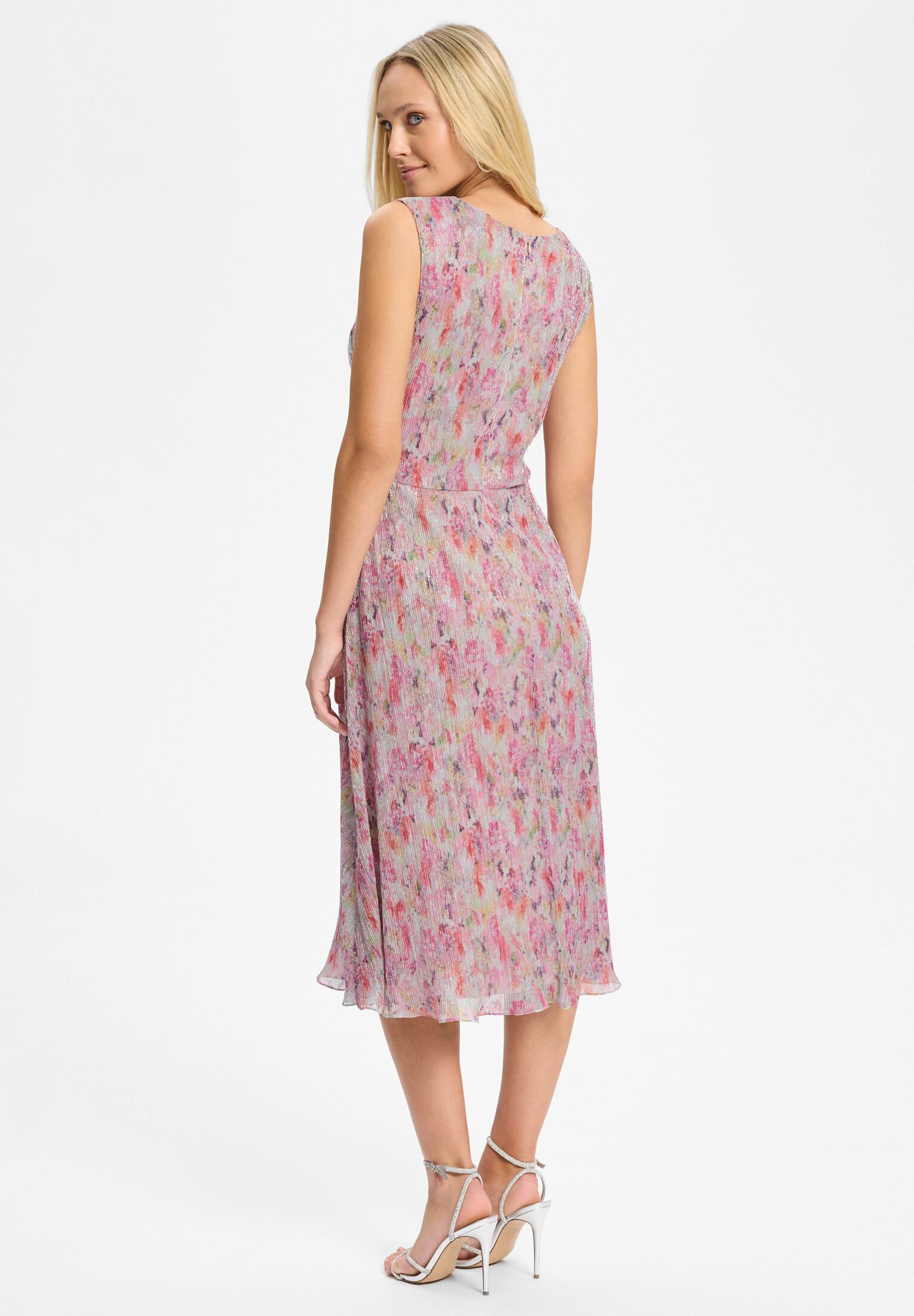 SWING Cocktailkleid - Plissiertes Kleid mit Metallicfäden Taillierter Schnitt mit fließendem Rockteil – Bild 2 von 5