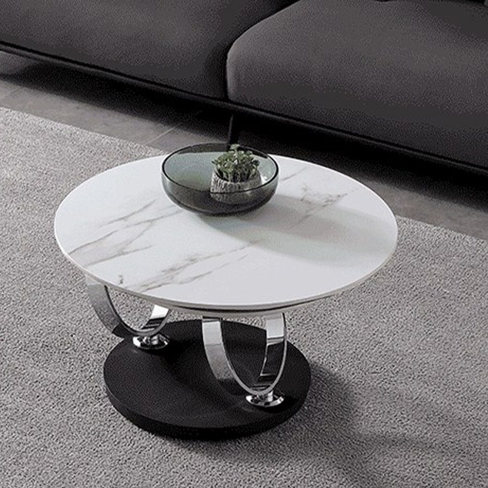 Couchtisch Beistell Design Rund Wohnzimmer Weiß Tisch Tische Couchtisch, Couch JVmoebel Luxus