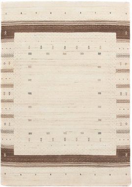 Wollteppich Loribaft Bordüre Beige 200 x 142 cm, morgenland, rechteckig, Höhe: 18 mm, Sehr weicher Flor