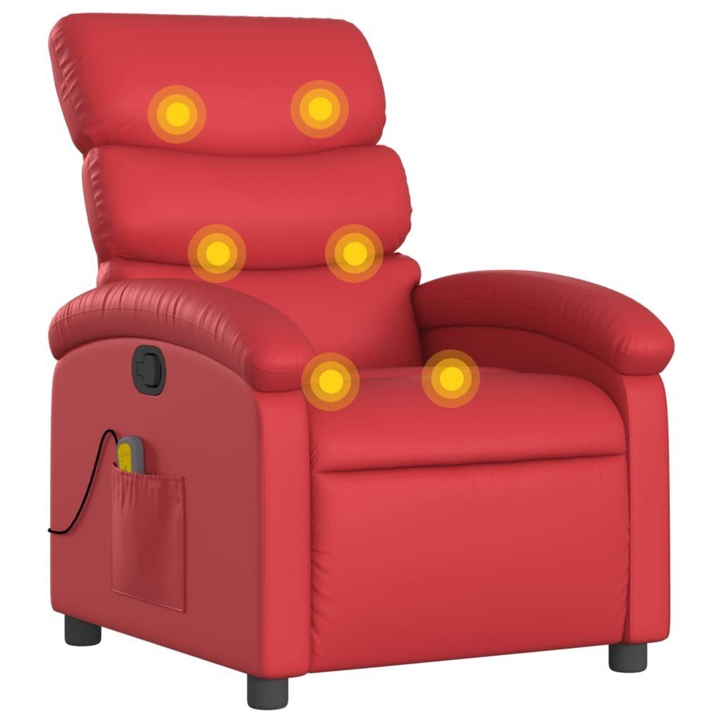 Kunstleder Sessel (1-St) vidaXL Rot Massagesessel