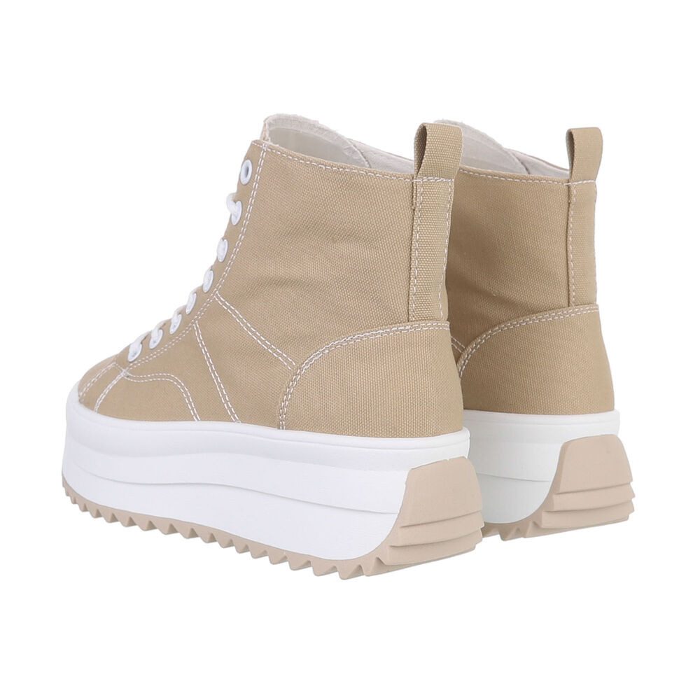 Ital-Design Komfortable Sneakers mit hoher Sohle und modischem Design Sneakerboots (85960089) Flach Sneakers High in Hellbraun