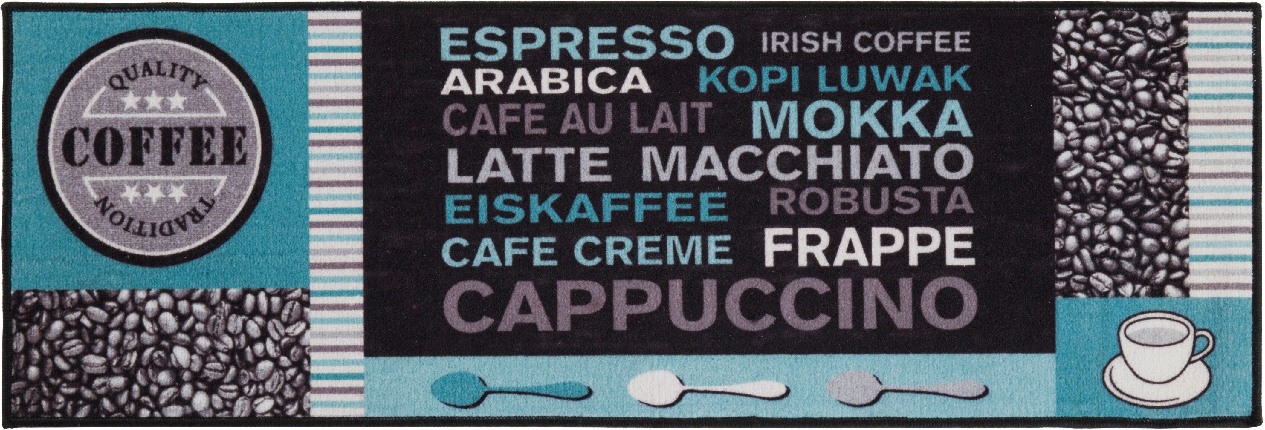 Küchenläufer Cafe Creme, Andiamo, rechteckig, Höhe: 4 mm, Motiv Kaffee, mit Schriftzug, Größe 50x150 cm, Küche