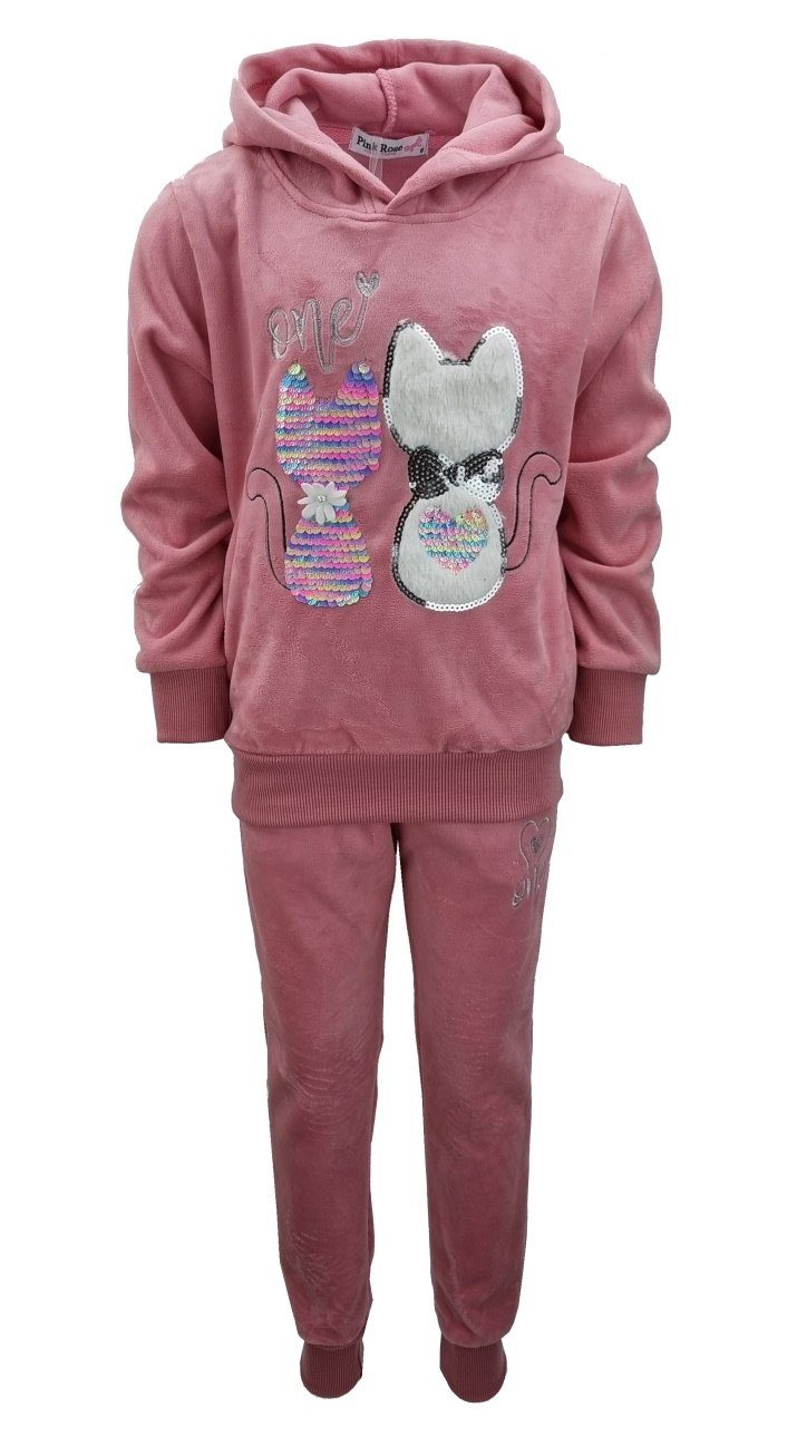 Kapuzen Pullover Nicki Rosa Sweatanzug Fashion Sweatanzug, Jogginghose, + MF255 Girls