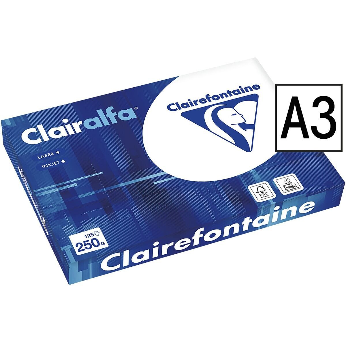 CLAIREFONTAINE Druckerpapier 2800, Format DIN A3, 250 g/m², 172 CIE, 125 Blatt