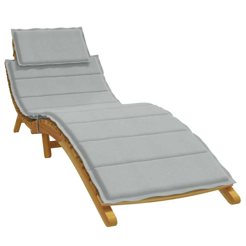 vidaXL Sitzauflage Sonnenliegen-Auflage Melange Hellgrau 186x58x4 cm Stoff, (1 St)