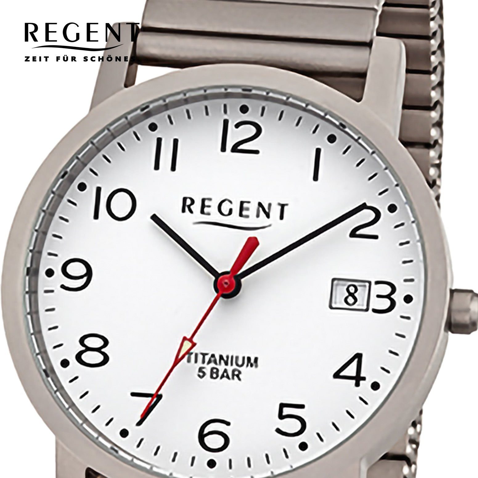 Regent Quarzuhr Regent Herren Armbanduhr Analog, (Analoguhr), Herren Armbanduhr rund, extra groß (ca. 34mm), Edelstahlarmband