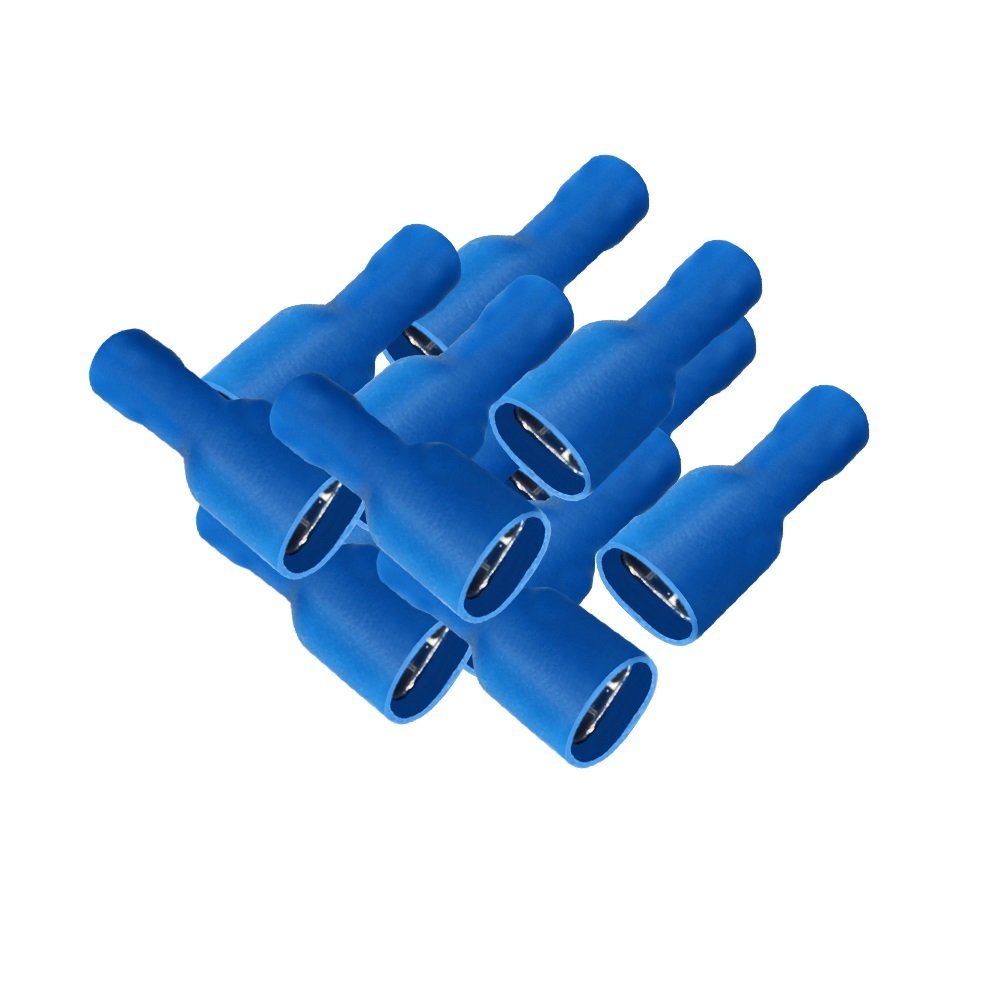 ARLI Flachsteckhülsen 50x Flachsteckhülsen 6,3 x 0,8 mm vollisoliert blau 1,5 - 2,5 mm²