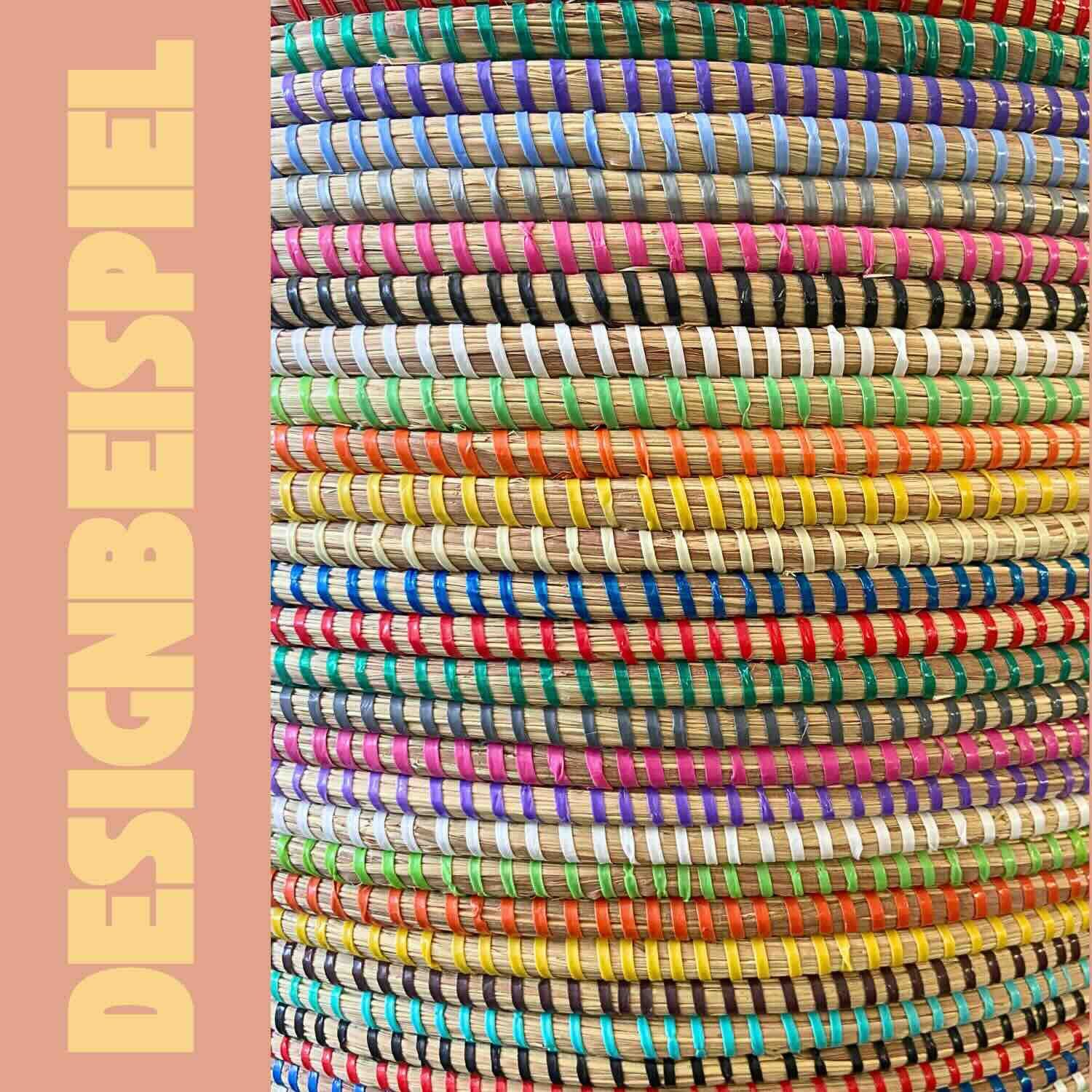 Wäschekorb Wäschekorb Senegal S - Stripes - Bunt, Handgeflochtener Wäscheko günstig online kaufen