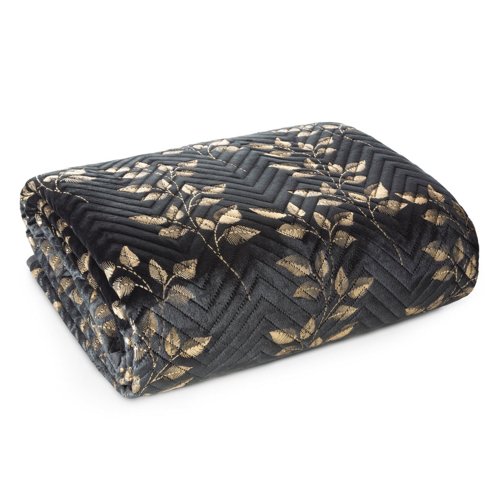 Eurofirany Tagesdecke Glamour Black, Samtdecke Velours günstig online kaufen