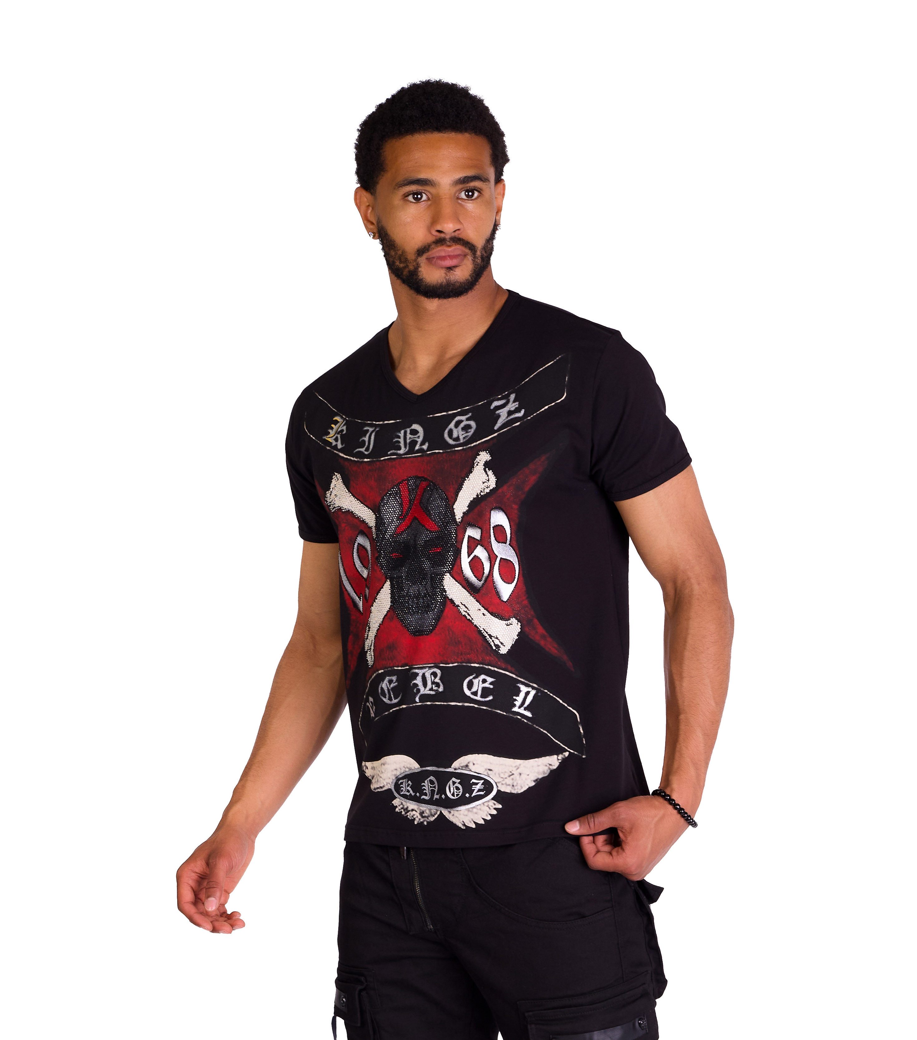 KINGZ T-Shirt Totenkopf Shirt von KINGZ mit Strass günstig online kaufen