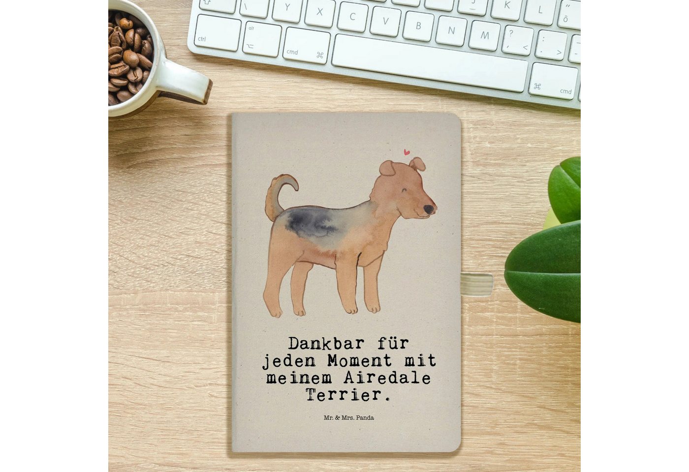 Thumbnail - Mr. & Mrs. Panda Notizbuch Airedale Terrier Moment - Transparent - Geschenk, Rassehund, Hunderas Mr. & Mrs. Panda, Umwel...