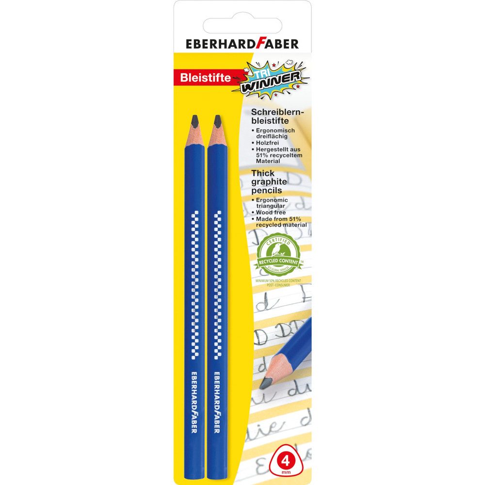 Eberhard Faber Bleistift 2 Schreiblernbleistifte - TRI Winner - Härte 2 B
