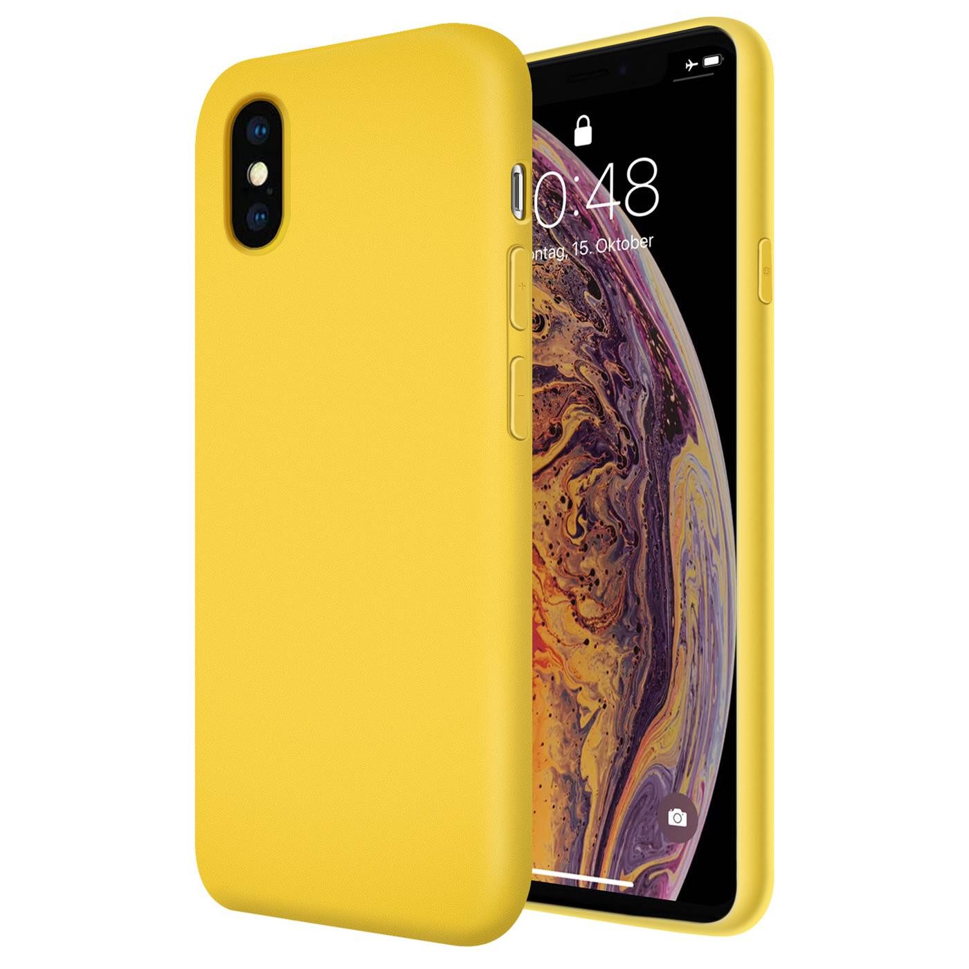 CoolGadget Handyhülle Silikon Case für das iPhone Xs Max Slim TPU Cover 6,5 Zoll, Weiche Schutz Hülle mit Innen Fleece aus Stoff Handy Tasche
