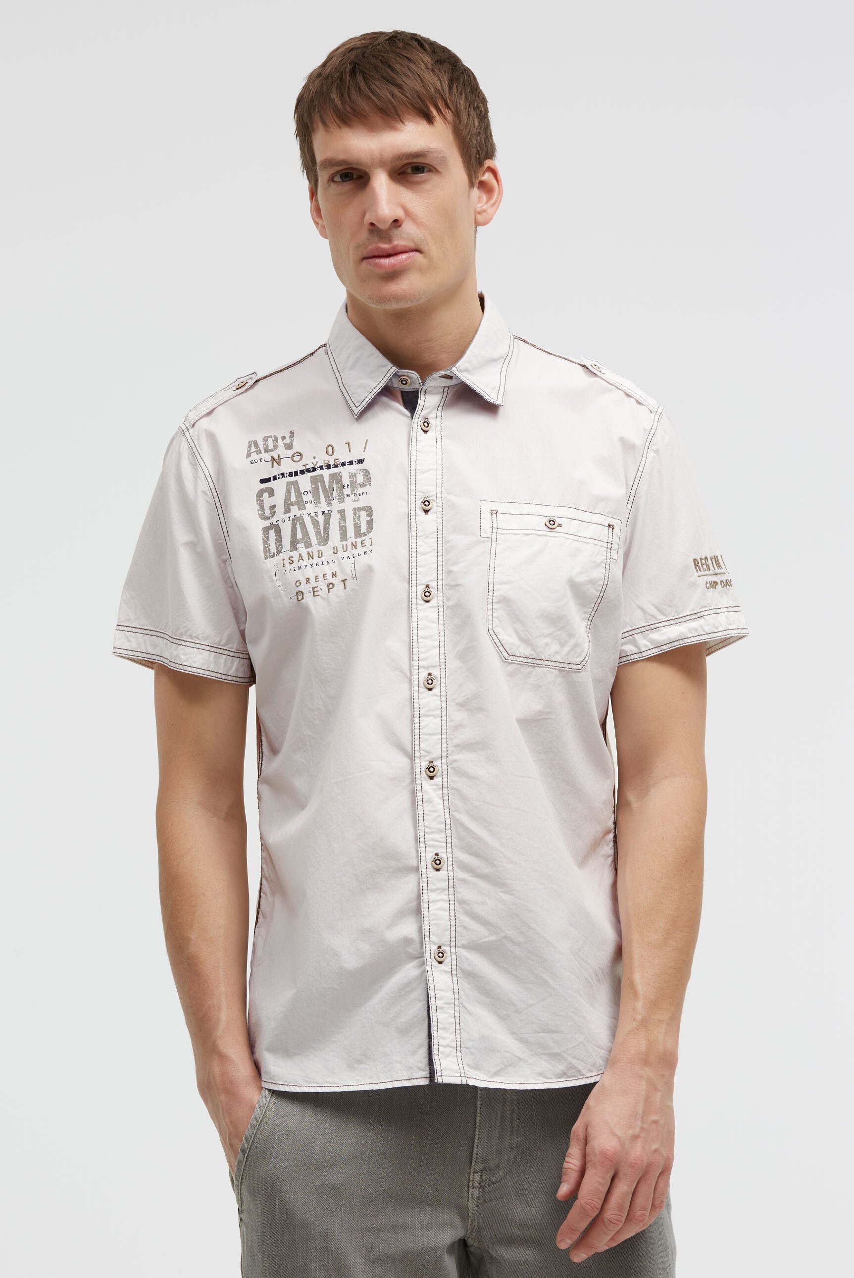 CAMP DAVID Kurzarmhemd mit Kentkragen