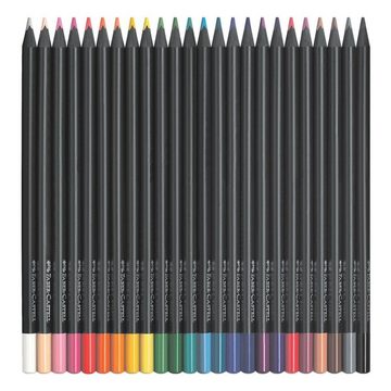 Faber-Castell Buntstift Black Edition, (24-tlg), schwarzes Holz / leuchtende Farben