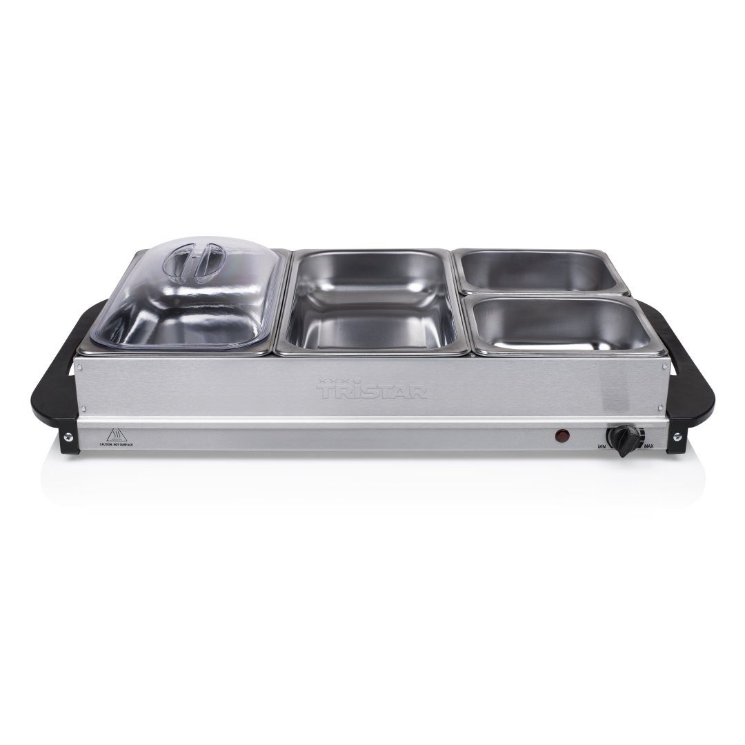 Tristar Warmhalteplatte Tristar BP-6285 Buffet Server – 2x 2,4 l Kapazität – Warmhaltefunktion, 2 x 2.4 L + 2 x 1 L Kapazität - Warmhaltefunktion